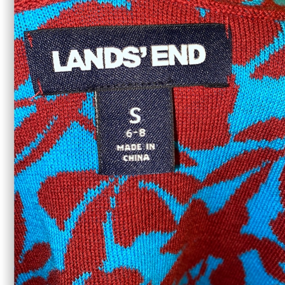 Lands end NEW! colorful lightweight sweater cardigan, Women’s Size small 4-6 - Picture 2 of 5